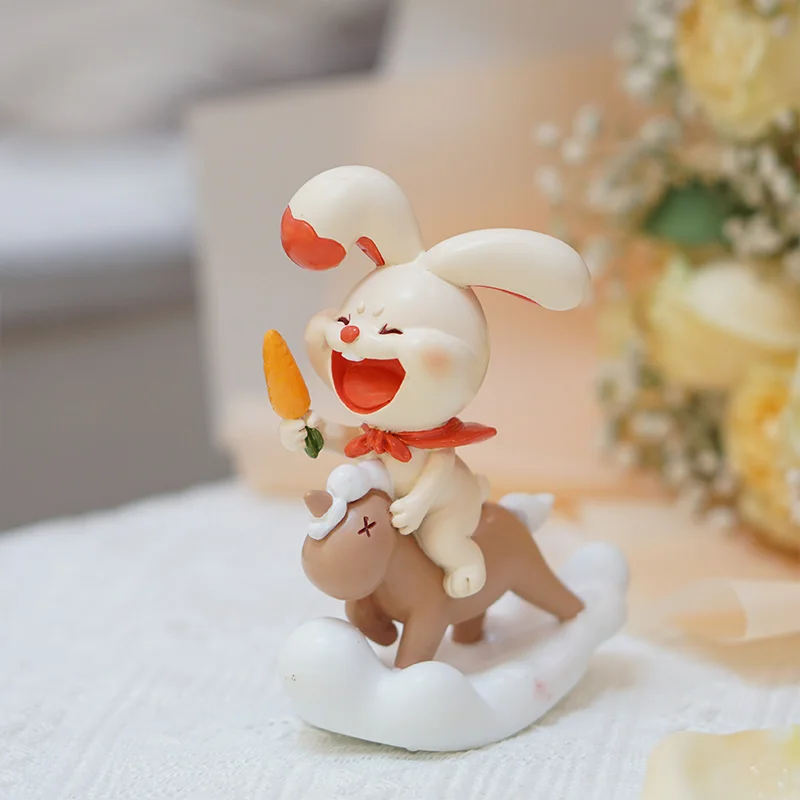 

Cute Cartoon Rabbit Ornament Bunny Figurine Happy Childhood Gifts for Children Room Desk Decor Home Decoration