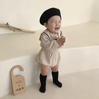 2022 autumn new baby long sleeve clothes set infant boy navy collar shirts pp pants 2pcs set baby girl outfits children suit