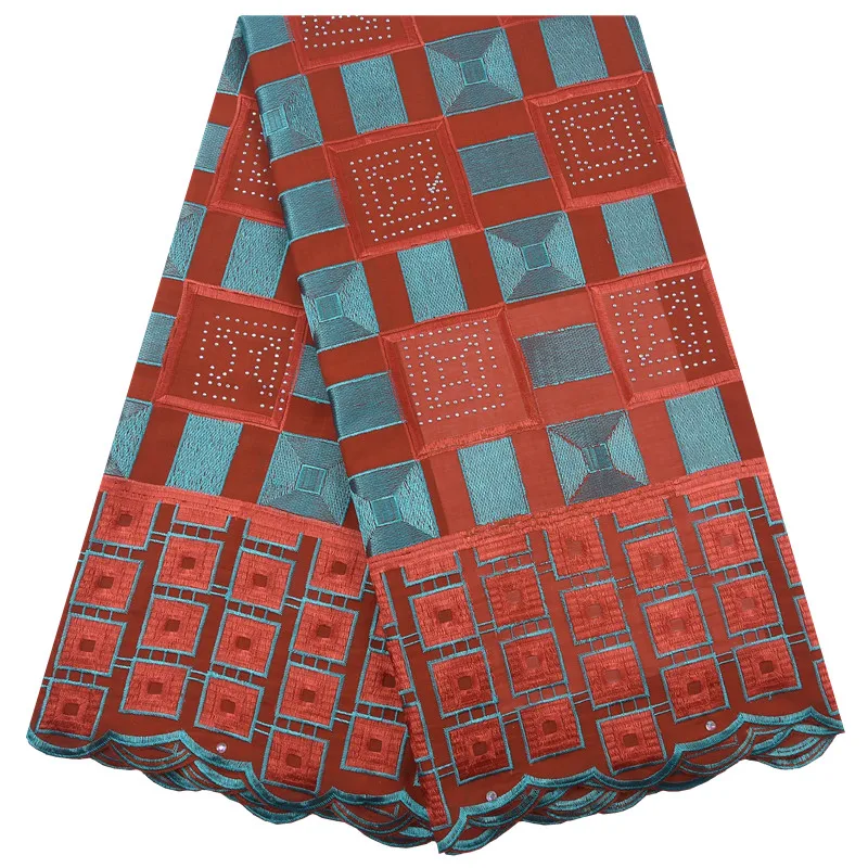 Нигерийская Швейцарская Хлопковая Кружевная Ткань С Вышивкой Камнями