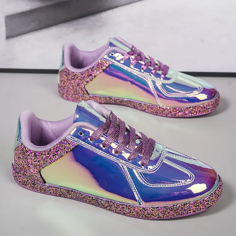 Женские кроссовки для улицы черные фиолетовые прогулочная обувь весенние