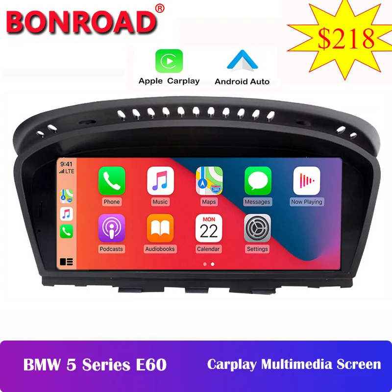 

Bonroad 8.8 "Wireless Apple CarPlay Android Auto Car Multimedia For BMW 5 Series E60 E90 CCC/CIC (2003-2012) Head Unit