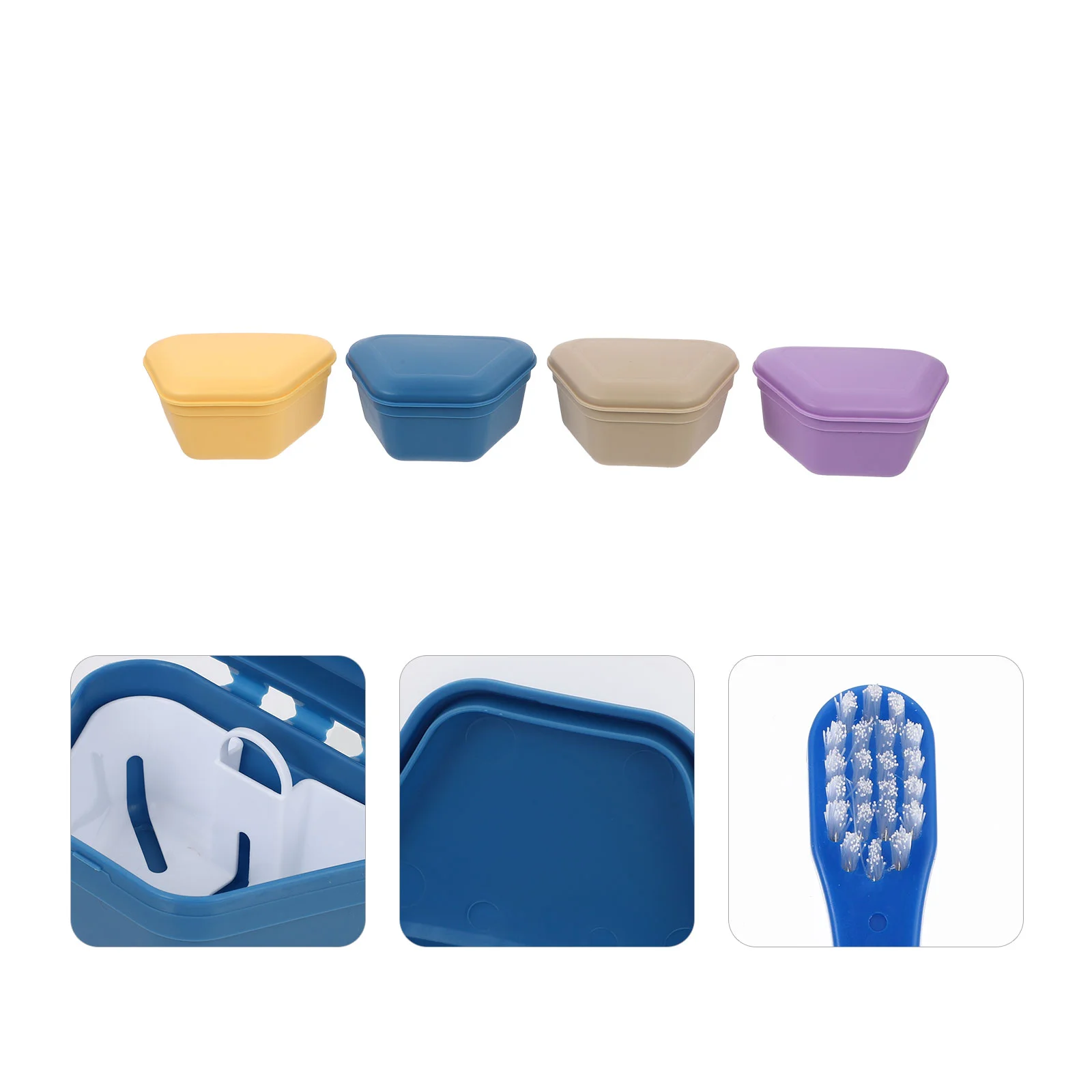 

4 Sets Orthodontic Retainer Case Portable Durable Practical Orthodontic Retainer Box Mouth Guard Box