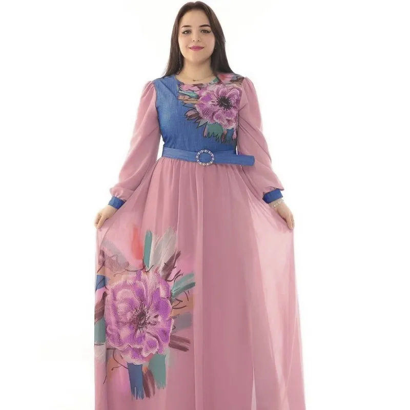 

African Maxi Dresses For Women Traditional High Waist Robes Fashion New Floral Print Patchwork Africa Kanga Clothing Party Dress