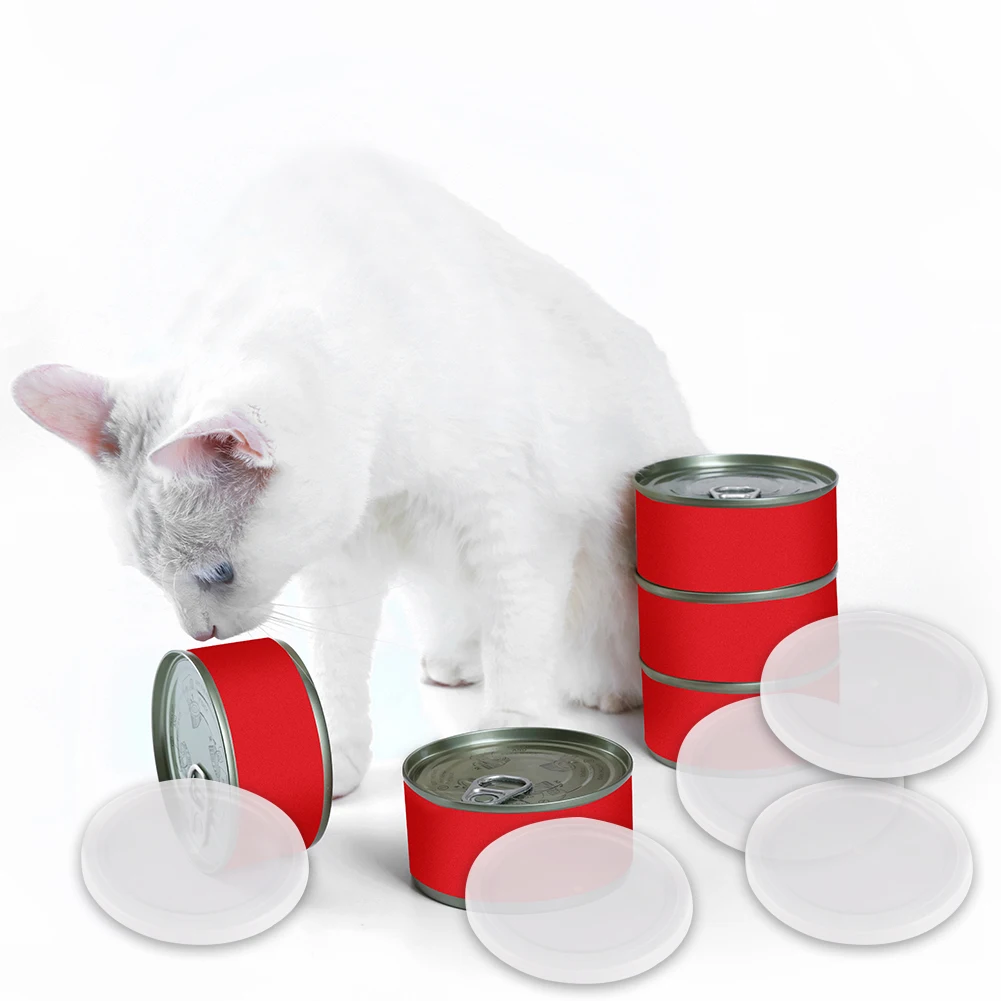

5pcs Reusable Food Storage Tin Cover Cans Lids Round Dog Cat Canned Lid Fresh Keep Dustproof Lids Pets Kitchen Supplies