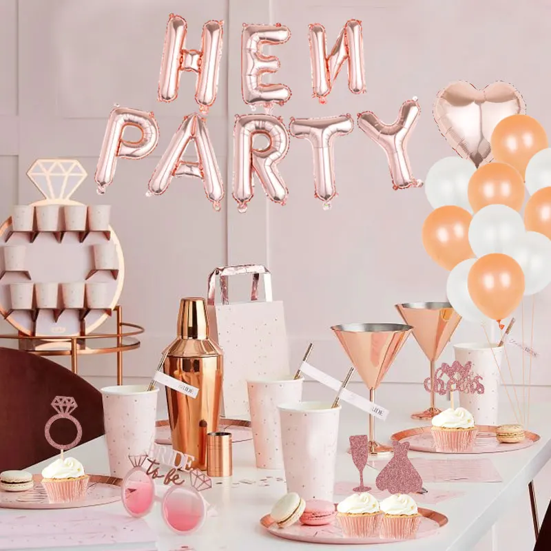 

Розовое золото, надувной шар из фольги с надписью, реквизит для фотосъемки с бриллиантами, украшение для девичника, девичвечерние, вечеринк...