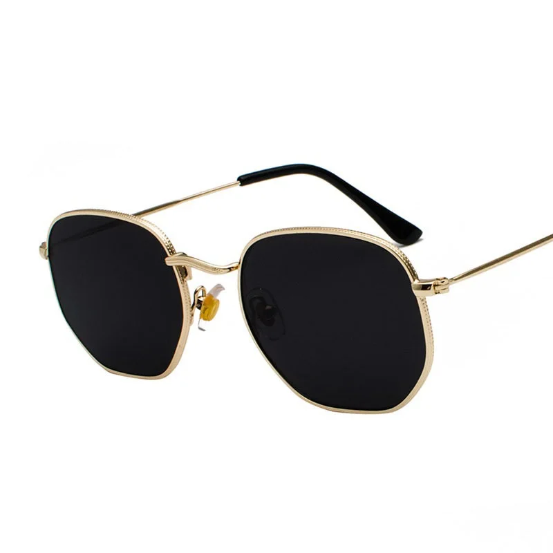 

Солнцезащитные очки в винтажном стиле для мужчин и женщин, зеркальные классические ретро солнечные очки-авиаторы с квадратной металлическ...