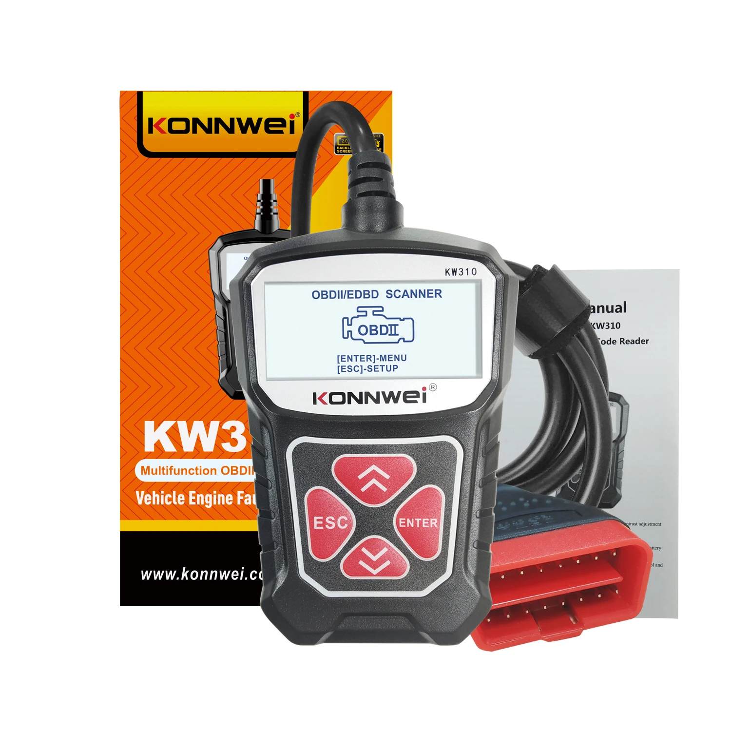

Считыватель кодов KONNWEI KW310 OBD2, USB 327, PK ELM V1 5
