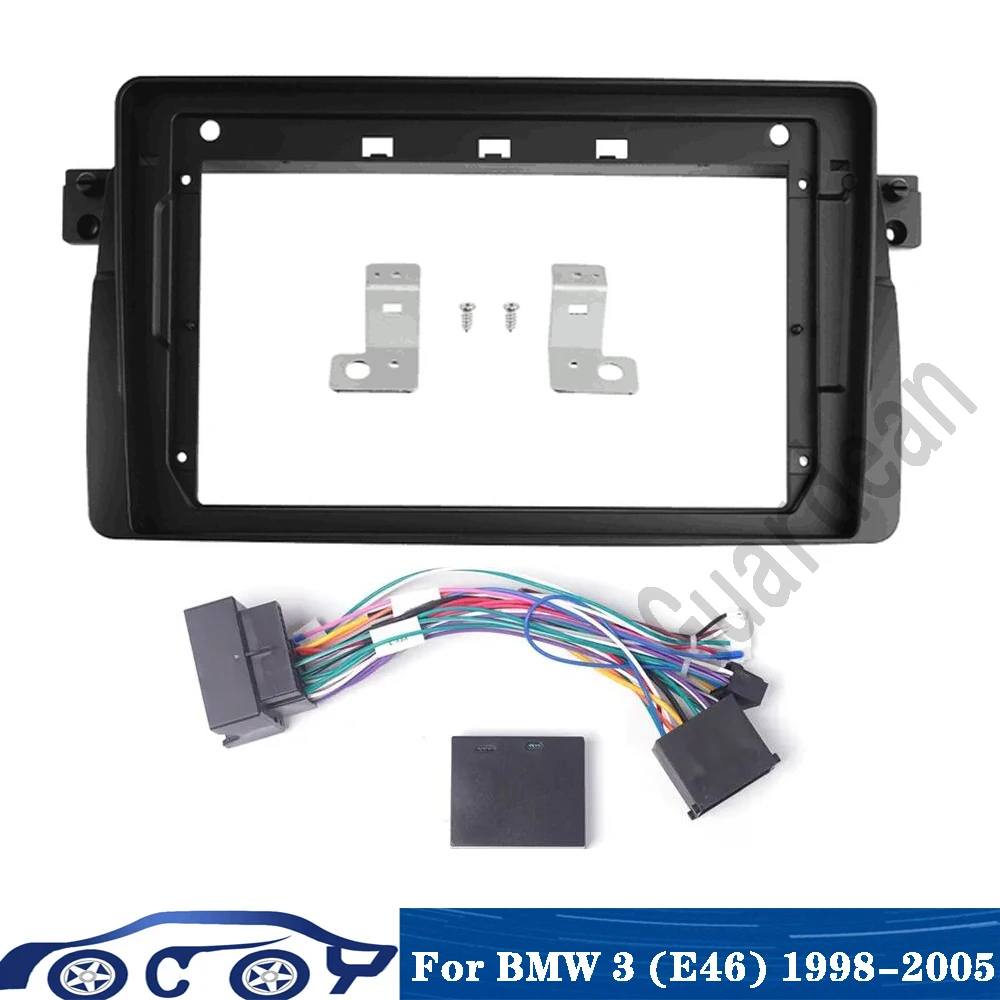 

For 1998-2005 BMW 3 (E46) (9INCH) Car Radio Fascia Fit Android Player Frame Adapter Cover Stereo Panel Dash Mount Trim Kit Bezel
