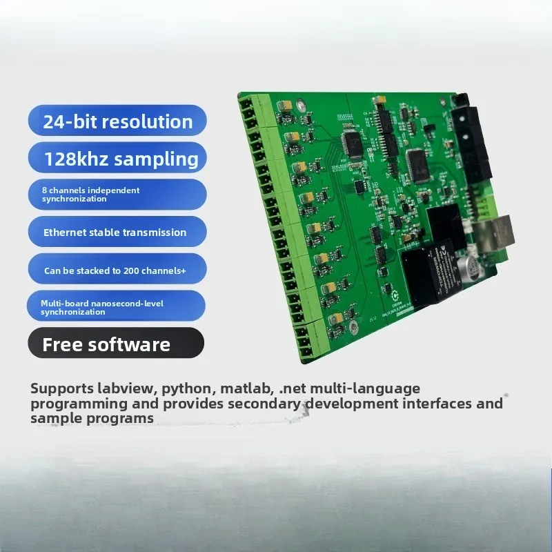 Фото Карта сбора данных Ethernet 300A, 24-битная, 8-канальная, с частотой дискретизации 128 кГц и наносекундной синхронизацией №2