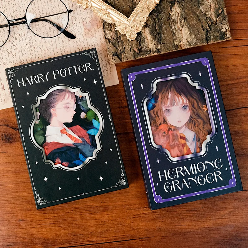 New Harries Pottered Hermione Magic Notebook Hand Ledger Retro Christmas Diary Student Stationery Kid Gifts