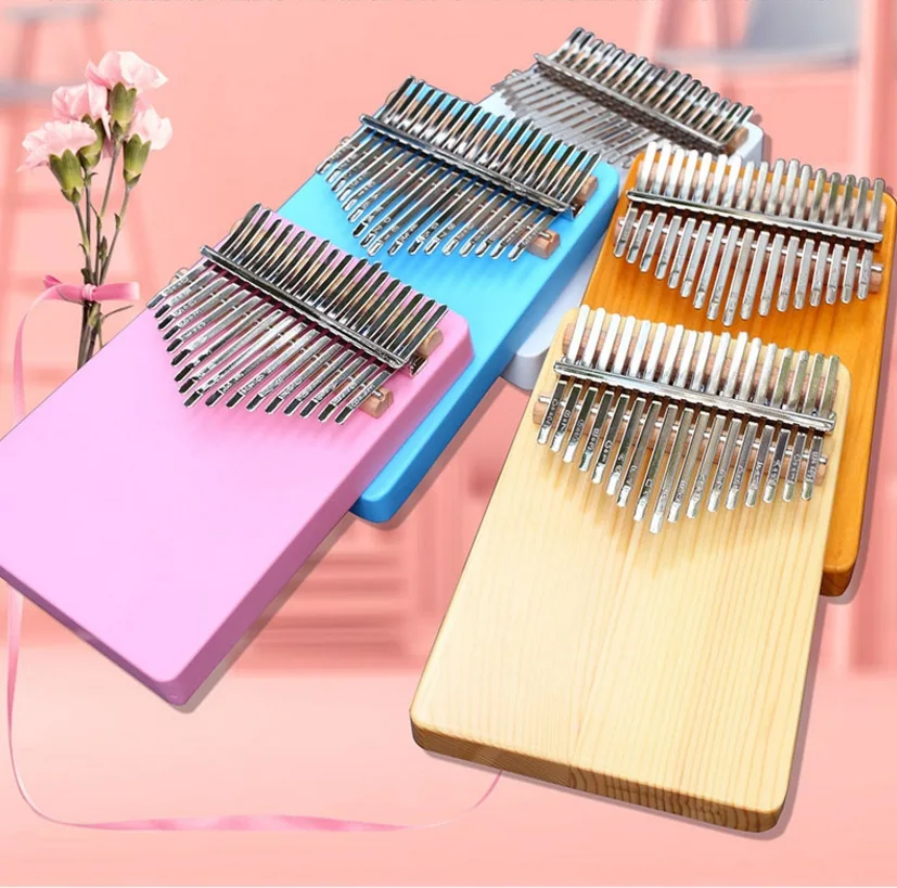 

Guitar factory cheap price Chinese cheap Colorful sold wood 17 keys Kalimba