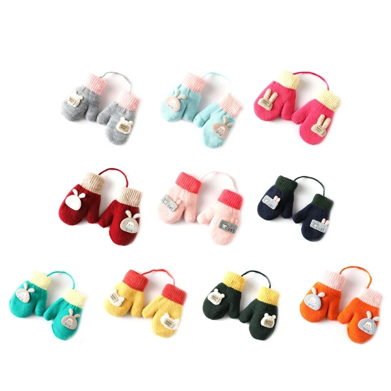 

Double-layer Velvet Thickening Warm Cute Gloves for 0-3 Years Old Toddlers