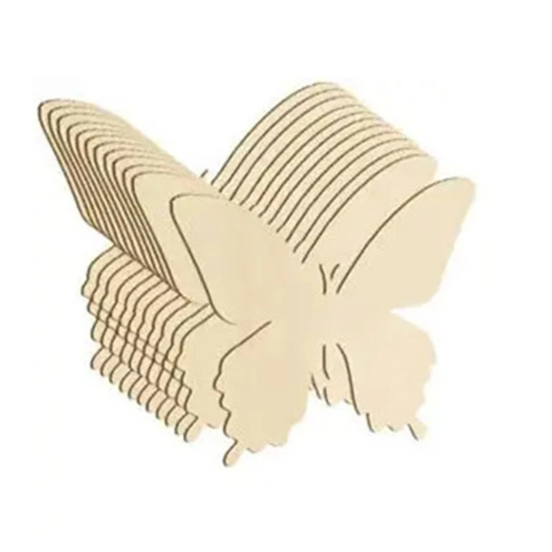 

48pcs Slices DIY Craft Unfinished Blank Cutouts Wood-Chips Pieces Dropship