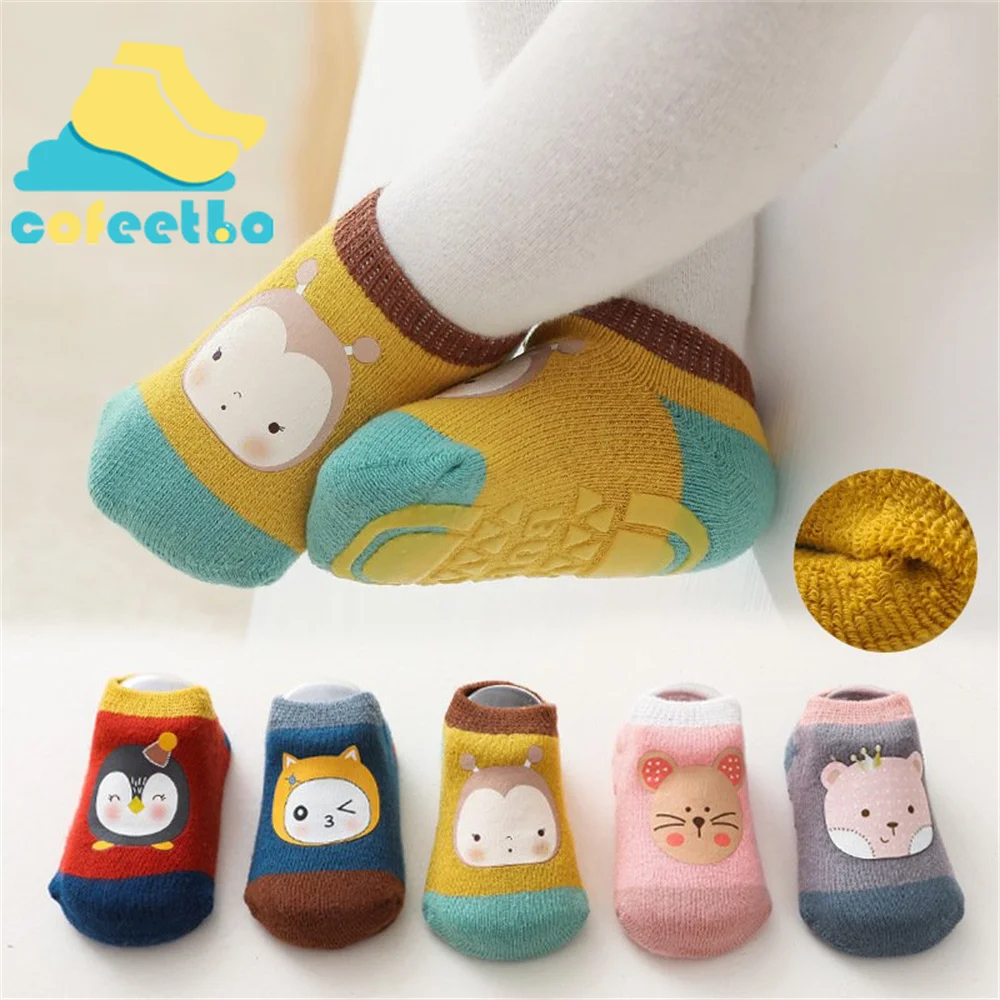 

Cartoon Baby Floor Socks Thicken Anti Slip Autumn Winter Warm Infant Todder Newborn Cute Soft Comfortable Child Socks