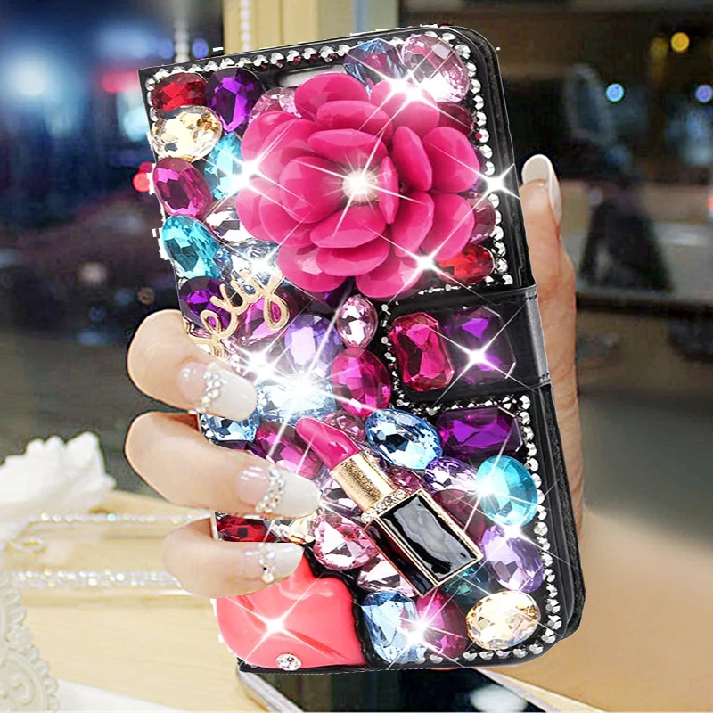 

Diamond Women Style PU Leather Case Protective Cases Cover For Apple iPhone 13 Pro Max 12 11 XS XR X 8 7 6 Plus SE 5
