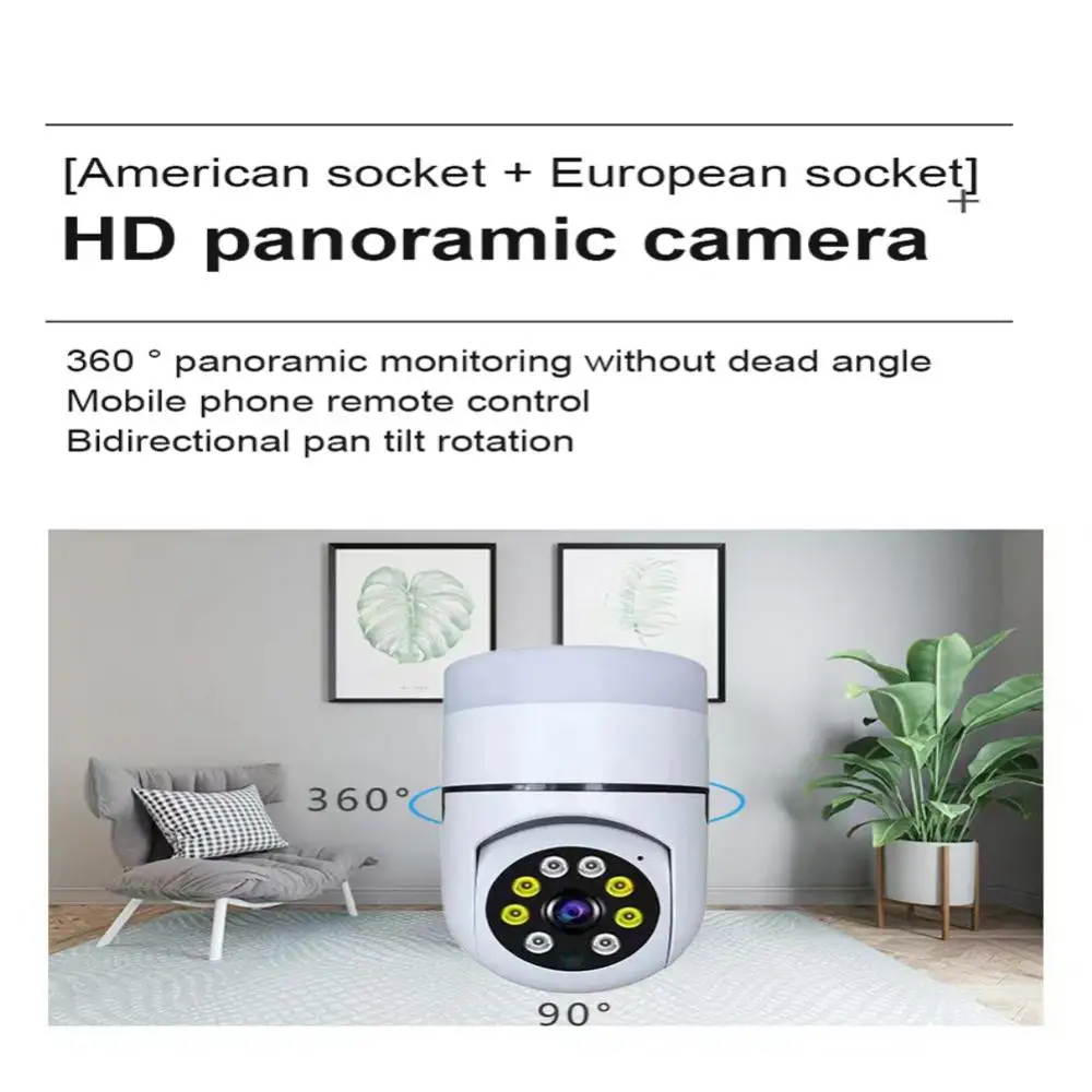 2MP1080P Wi-Fi IP-камера с разъемом вращающаяся на 360 градусов полноцветная Беспроводная