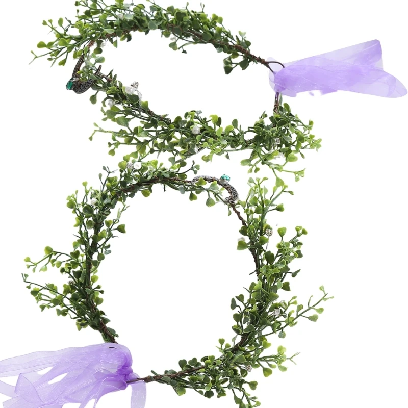 

Model Show Headband with Pendant Decors Ethnic Headband for Bride Bling Headband for Wedding Party