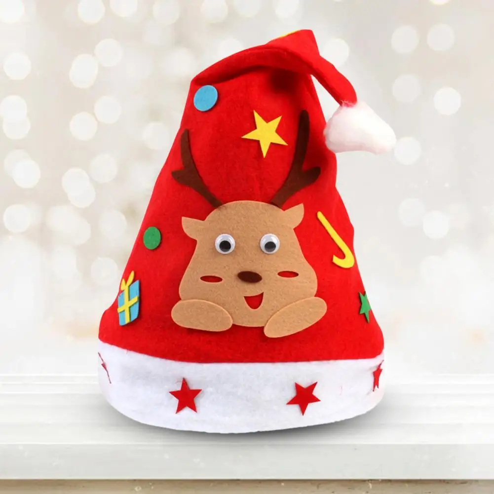 

1Set Handicrafts Christmas Caps Eco-friendly Christmas Supplies Practical Ability Christmas Elf Hats for Children