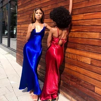 solid color camisole sleeveless backless slim fit sexy long dress 2022 springsummer womens elegant street party wear simple