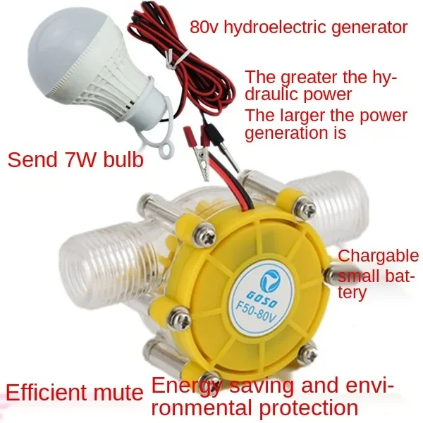 

NEW2023 Generator hydroelektryczny 0-80V DC minicompressor wodny wytwarzanie energii/ciche, wydajne miniaturowe gospodarstwo dom