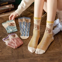2021 autumn winter new cartoon kawaii designer socks cotton japanese bear cute socks sweet preppy style socks