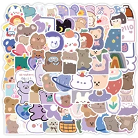 105090pieces of cartoon cute bear animals doodle graffiti stickers helmet waterproof uu gift sticker flakes