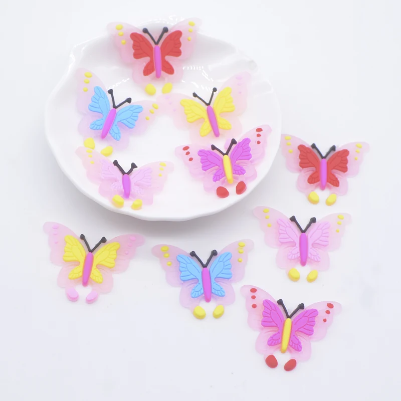 

20 шт. 32*25 мм кавайная бабочка с плоской задней стороной, резиновые аксессуары для самостоятельного изготовления чехлов для телефона, ремесл...