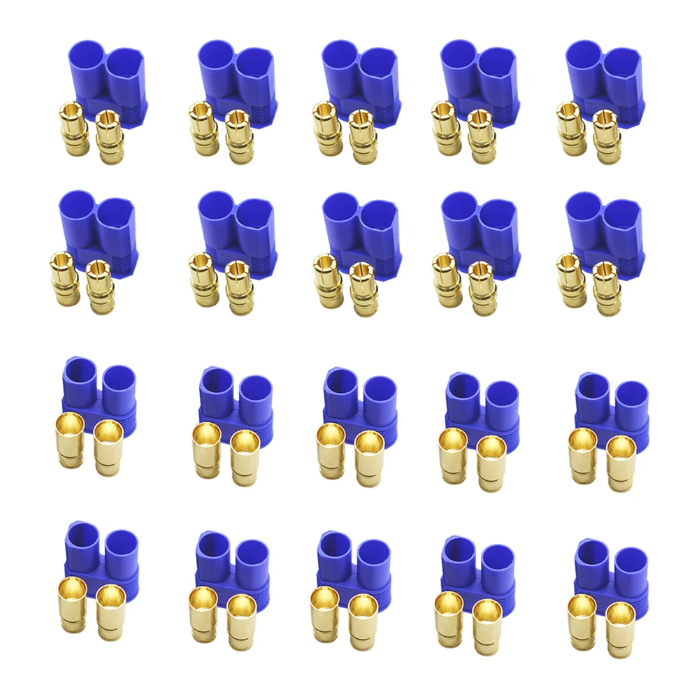 

10Pairs EC8 Battery Plugs EC8 Male Female 8.0mm Banana Plug Gold Bullet Connector for RC ESC LIPO Battery Device Electric Motor