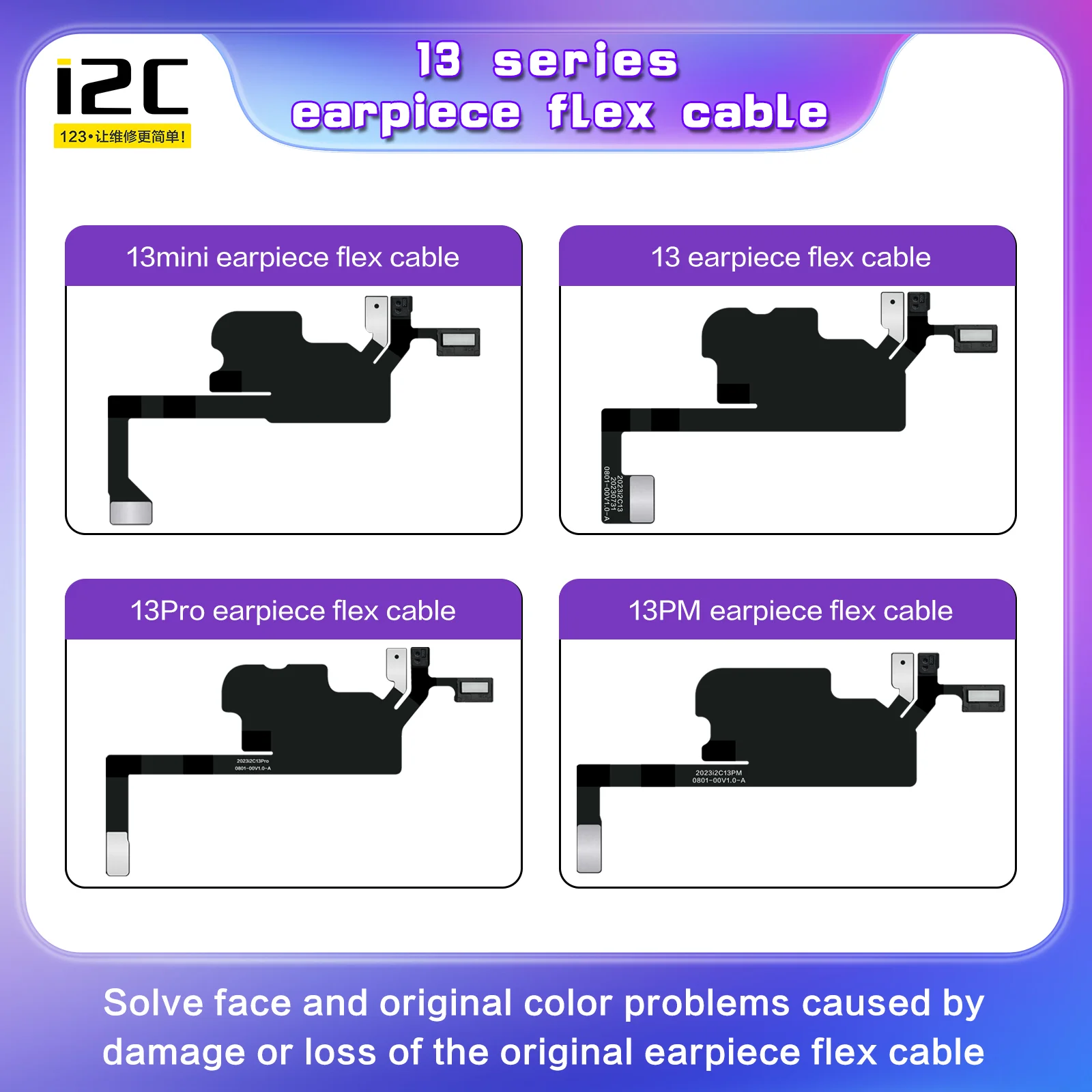 Гибкий кабель I2C для ремонта наушников iPhone X 11 12 13 14 Pro Max
