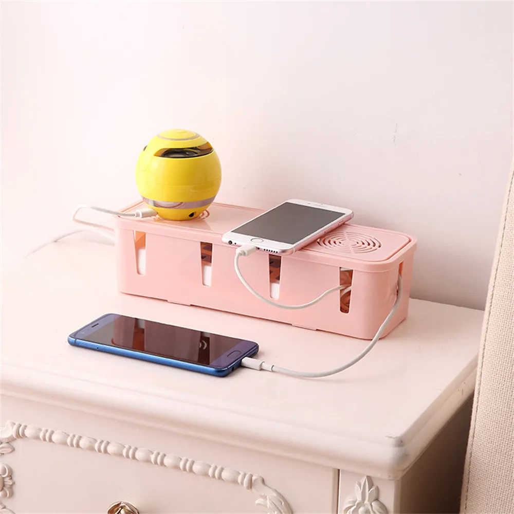 Cable Storage Box Anti Dust Charger Socket Organizer Power Strip Wire Case Network Line Storage Bin Charger Wire Management