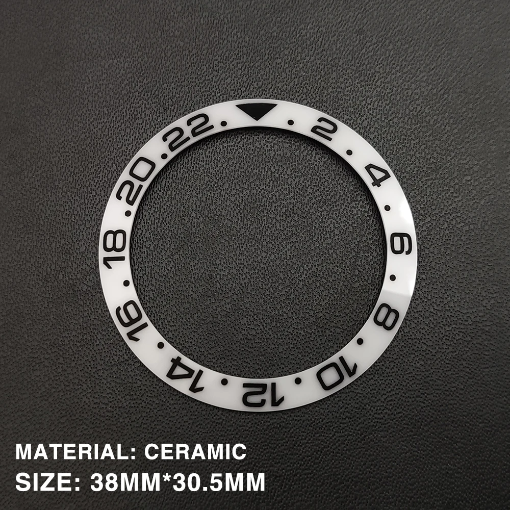 Модификация часов 38 мм Безель Высокое Качество Молочно-белый керамический GMT 12/24