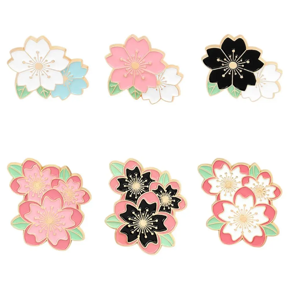 

Pink White Sakura Enamel Pin Custom Cherry Blossom Brooches Bag Lapel Pin Cartoon Flowers Badge Plant Jewelry Gift for Friends