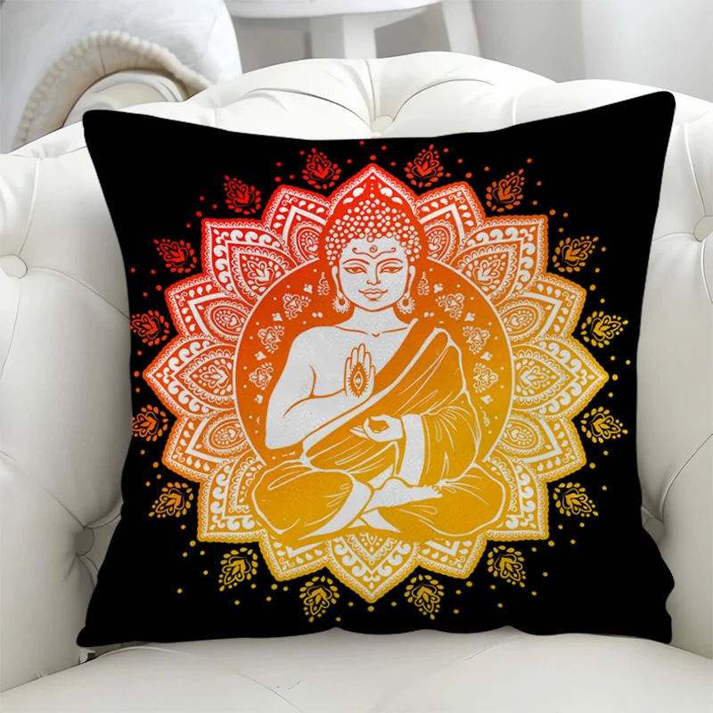 

Наволочки буддийские буддистские, искусственная кожа, чехол для подушки, двухсторонняя искусственная 45*45 кровать для подушек