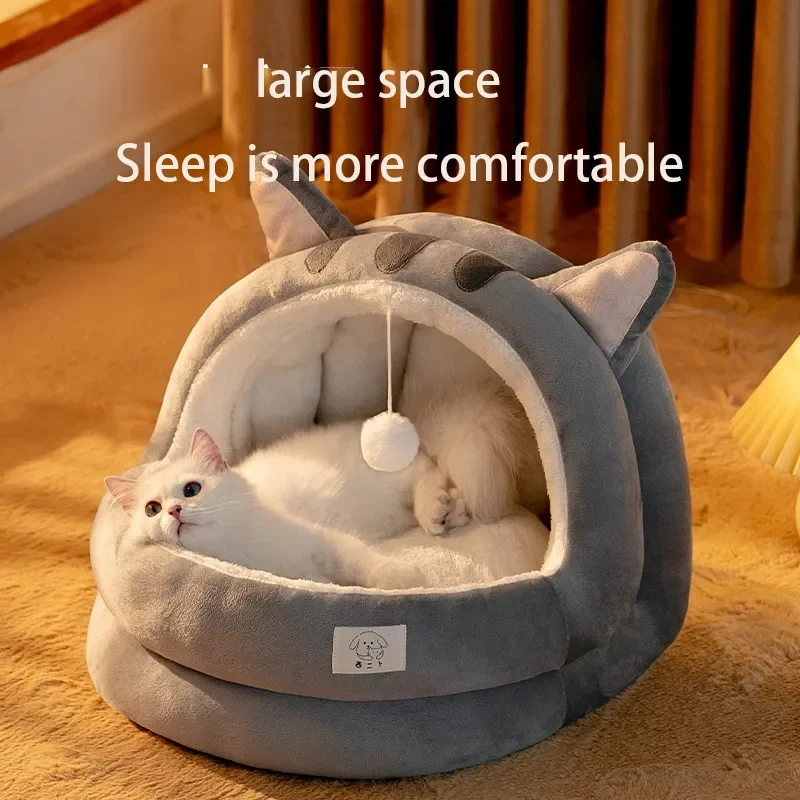 

Pet Deep Sleep Cat Bed Cartoon Pet Bed Foldable Removable Washable Pet Sleeping Bed for Small Dog Mat Bag Cave Cats Bed