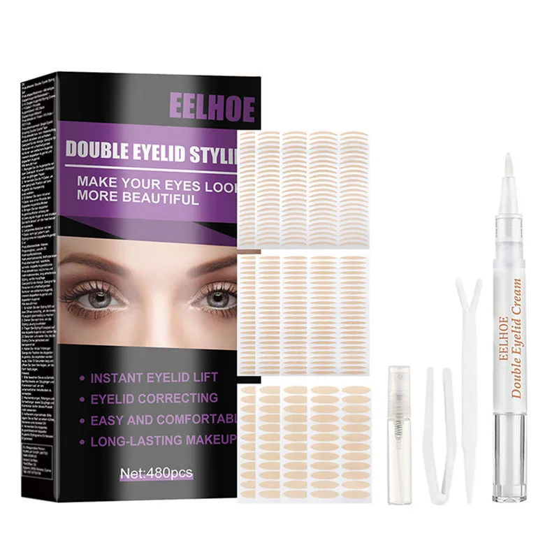 

Водостойкий яркий набор, многоразовый натуральный макияж для глаз, самоклеящийся большой глаз, общий наклейки для двойного века