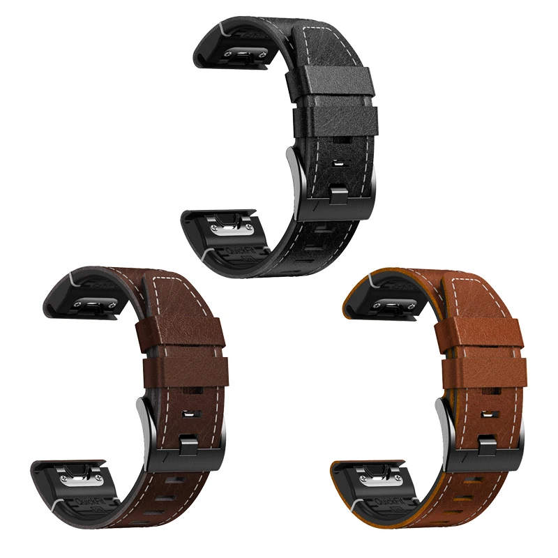 Фото Кожаный силиконовый ремешок QuickFit 26 мм для часов Amazfit T-Rex Ultra 2, 51 мм, водонепроницаемый, защищающий от пота, браслет-ремешок №5