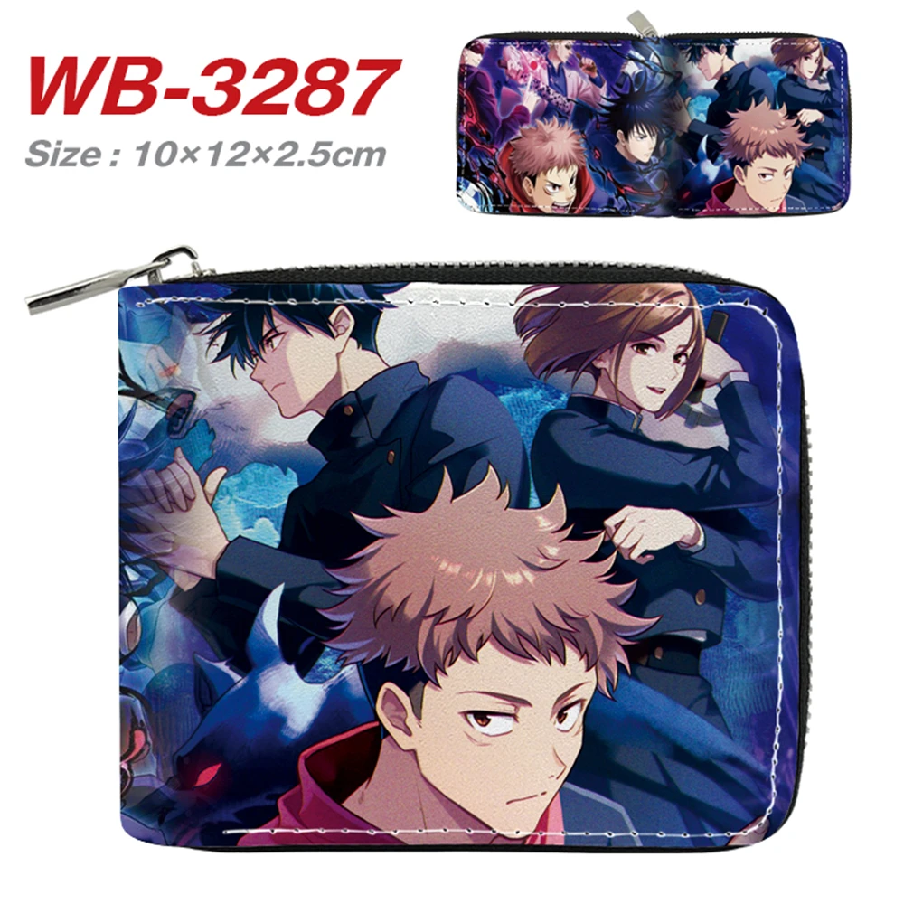 

Anime Jujutsu Kaisen Wallet Men PU Leather Purse Cosplay Short Wallets With Card Holder Coin Pocket