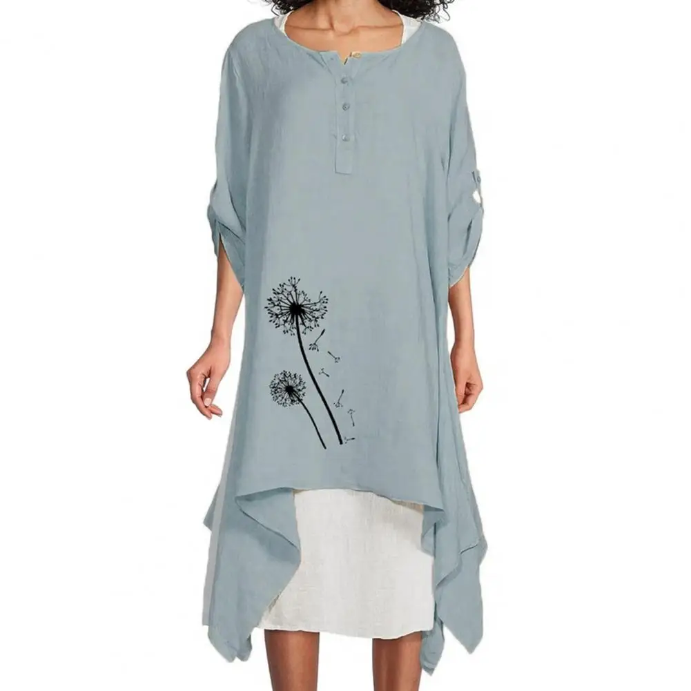 

Комплект из двух предметов, платье средней длины на пуговицах с круглым вырезом и асимметричным подолом, осеннее платье с цветочным принтом...