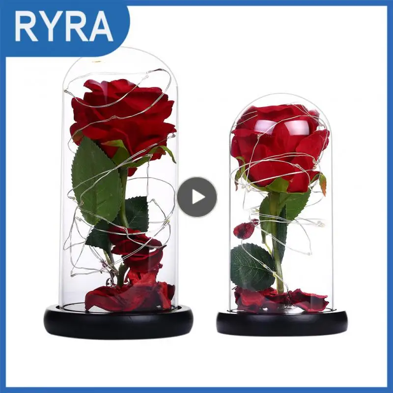 

2020 искусственные растения, роза, стеклянная крышка, декоративная лампа, искусственные цветы, романтические подарки на день Святого Валентина, домашний декор