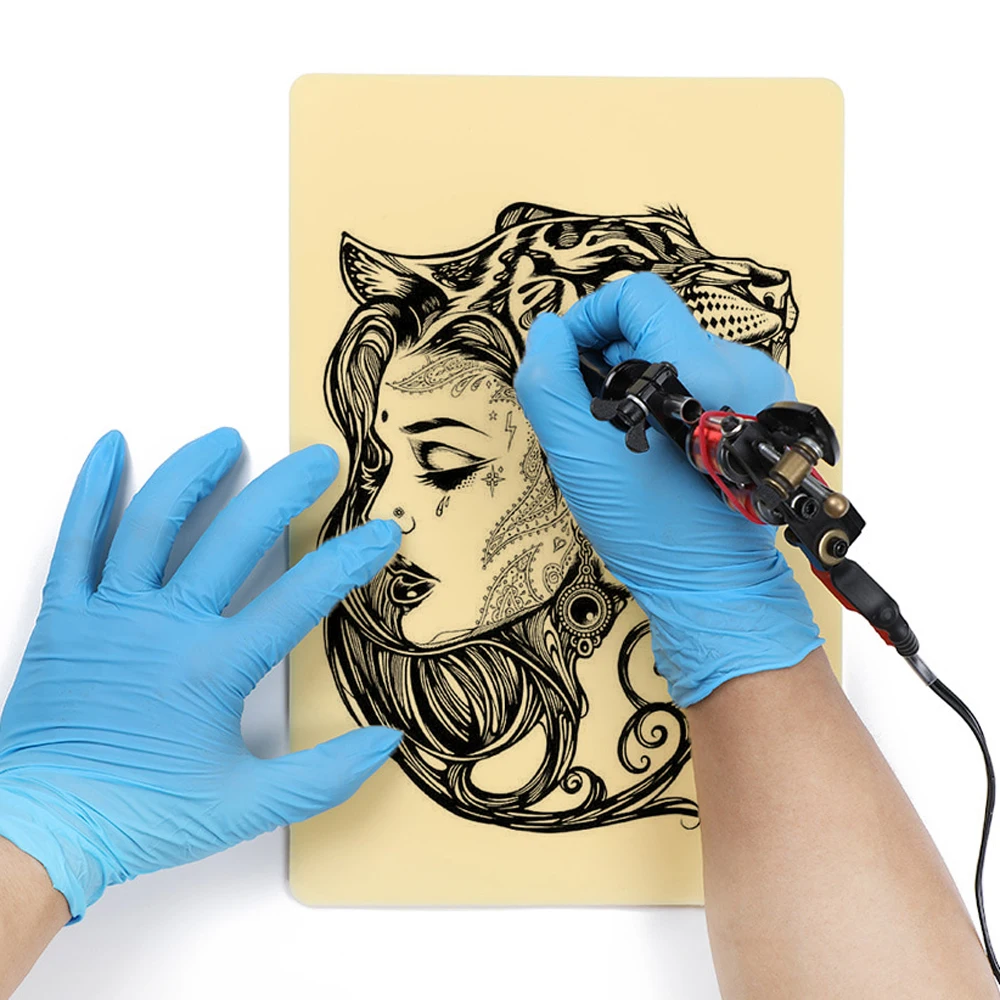 

Tattoo Soft Silicone Blank Practice Fake Skin Double Sides Permanent Makeup For Beginner Microblading Accessorie Soft Leather