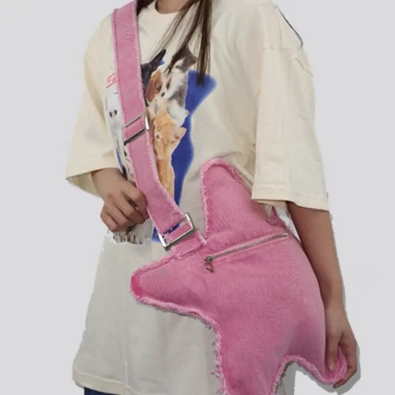 

Y2K Girls Bag 2022 New Fashion Star Cotton Casual Solid Zipper Soft Shoulder Purses and Handbags Crossbody Bags for Women