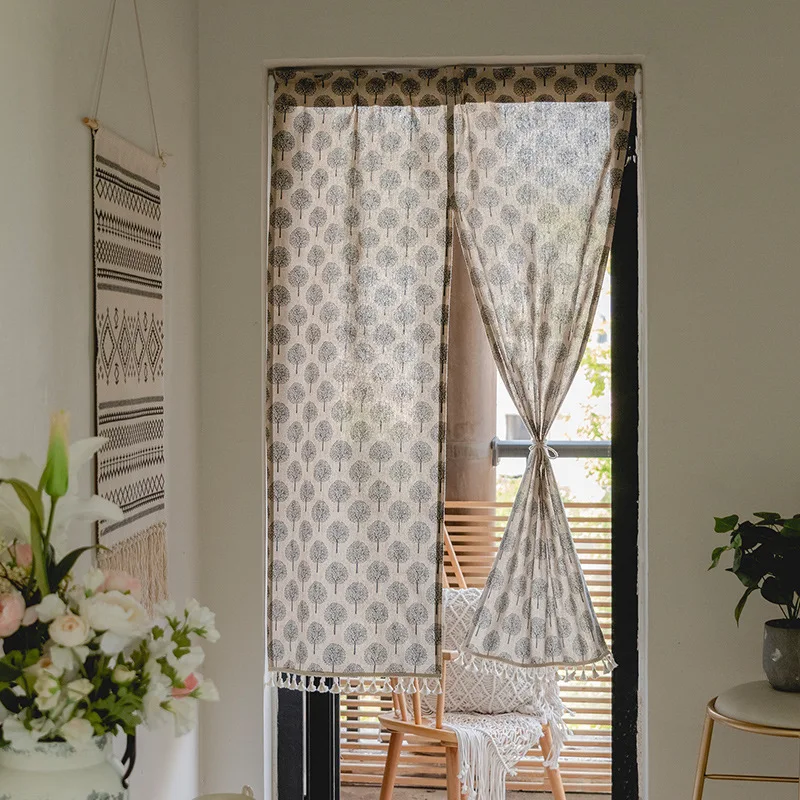 

Japanese Style Door Curtain Printed Partition Kitchen Doorway Decorative Drapes Cafe Restaurant Entrance Hanging Half-Curtain