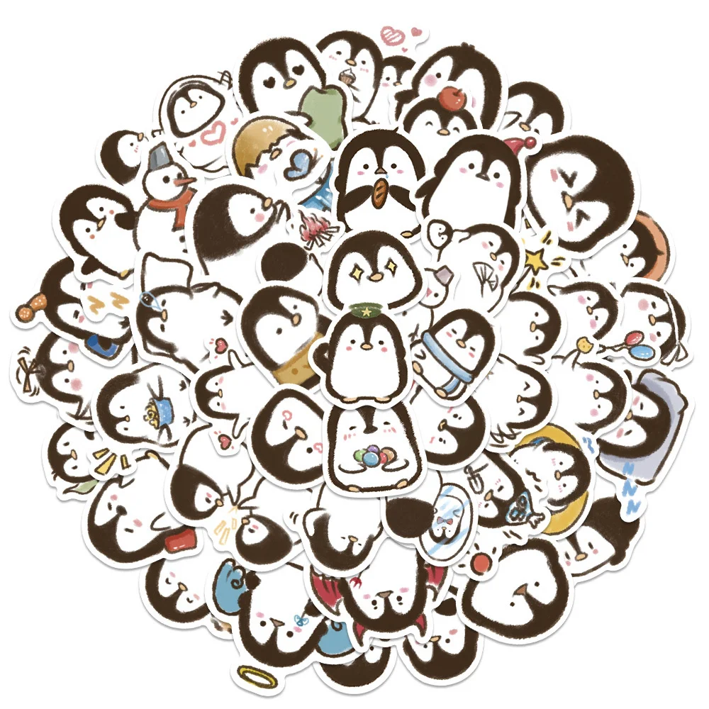 

10/30/50PCS Cartoon Cute Little Penguin Sticker Decoration Luggage Laptop IPad Journal Skateboard Waterproof Sticker Wholesale