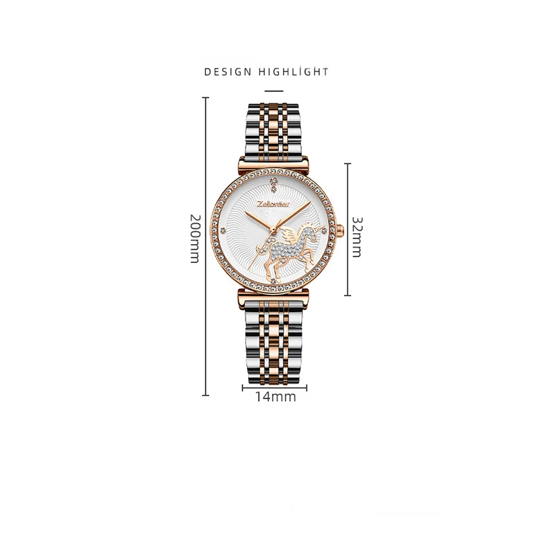 Simple Women's Watch Waterproof Solid Steel Diamond Waterproof Waterproof Quartz Watch  Reloj De Mujer