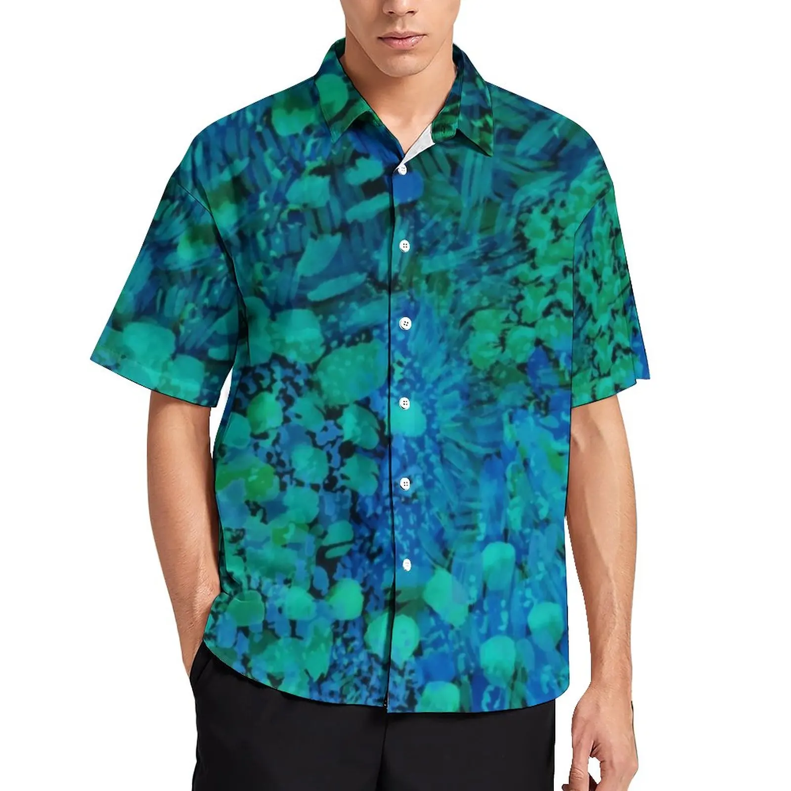 

Повседневная рубашка с принтом павлина, свободная рубашка для отпуска с абстрактным рисунком, уличная одежда Гавайская, блузки с коротким рукавом, топы большого размера с графическим принтом