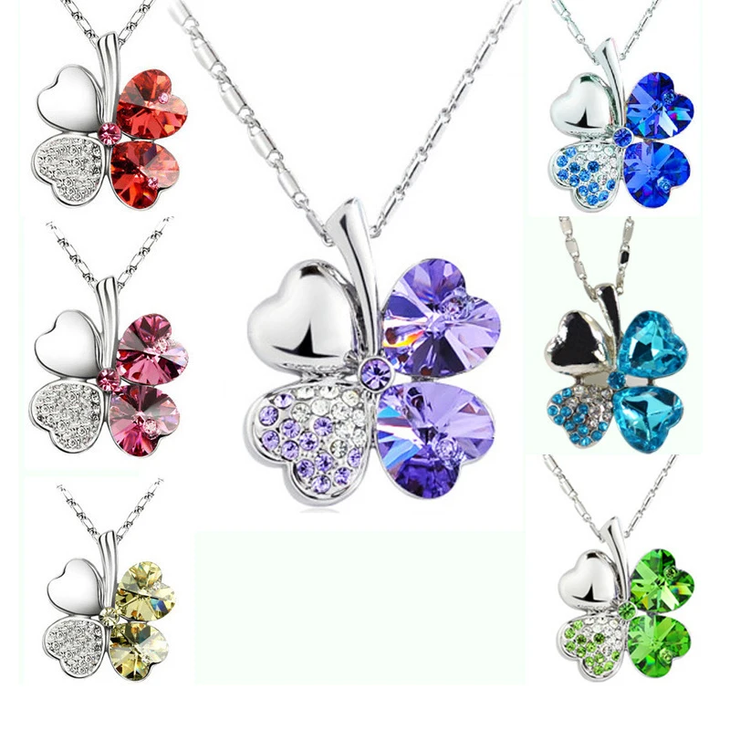 Оптовая цена серебряные ювелирные изделия ожерелье роскошный счастливый клевер