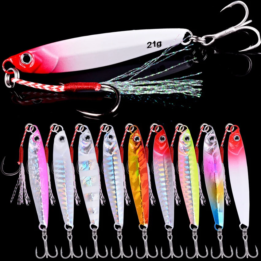 

10pcs/lot Metal Jig Lure Weights 7g - 40g Trolling Sea Long Shore Casting Jigging lures Jigs Spoon Saltwater Fishing lure Set
