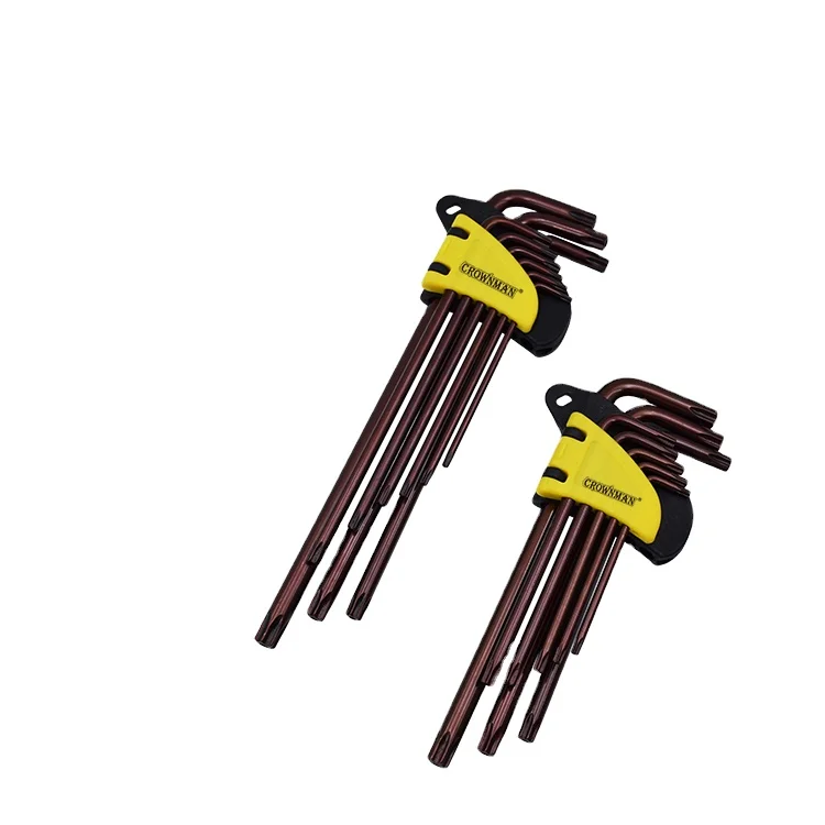 CROWNMAN Professional S2 Набор ключей Trox из 9 предметов L и дополнительный шестигранный ключ