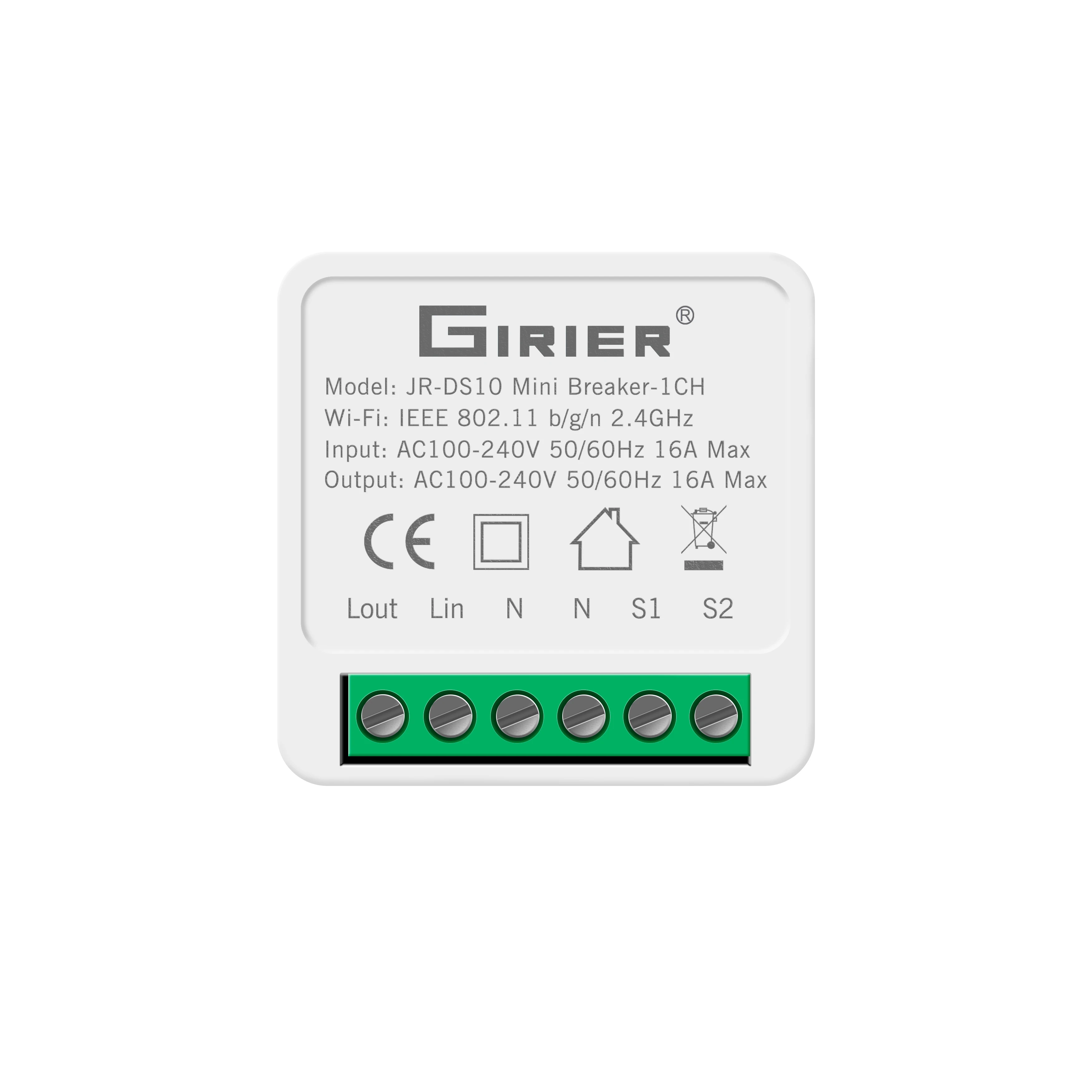 

Умный модуль переключателя GIRIER Tuya, 16 А, с поддержкой Wi-Fi