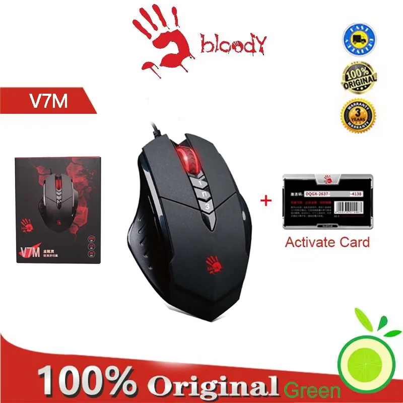 Игровая мышь A4Tech Bloody V7M, выживание джедаев, пистолет с давлением, макропрограммирование rainbow number six, предназначенная для CF
